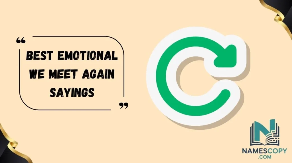 Best Emotional We Meet Again Sayings