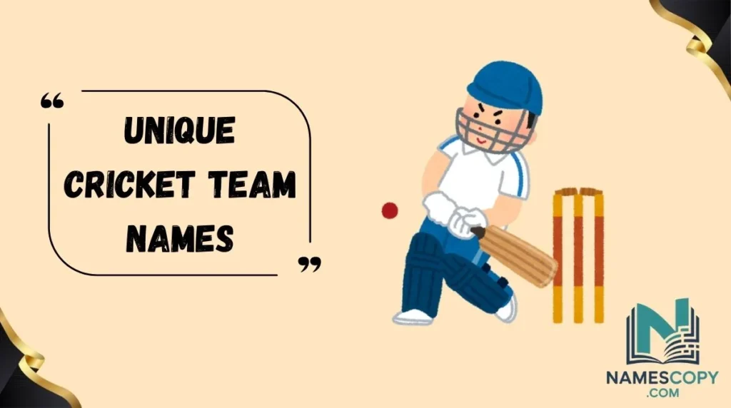Unique Cricket Team Names